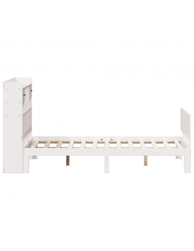 Letto Libreria senza Materasso Bianco 135x190 cm Legno di Pino
