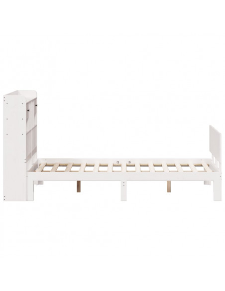 Letto Libreria senza Materasso Bianco 135x190 cm Legno di Pino