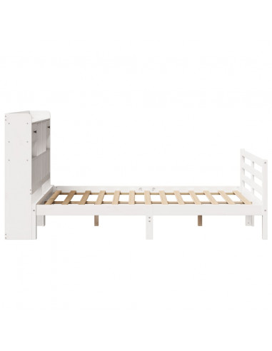 Letto Libreria senza Materasso Bianco 135x190 cm Legno di Pino
