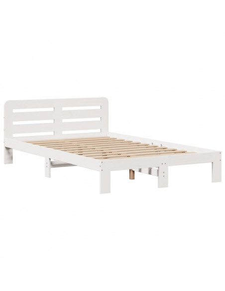 Letto Libreria senza Materasso Bianco 135x190 cm Legno di Pino