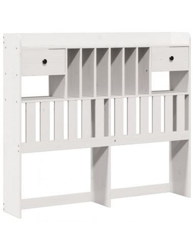 Letto Libreria senza Materasso Bianco 135x190 cm Legno di Pino