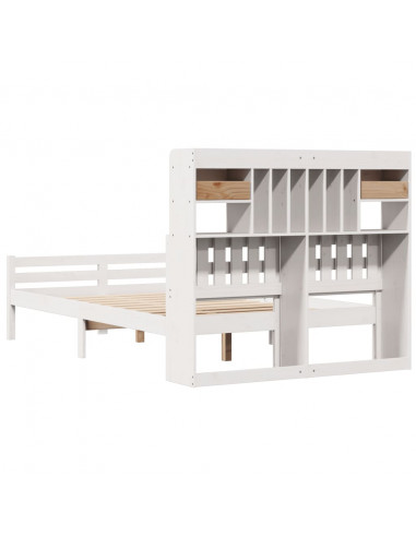 Letto Libreria senza Materasso Bianco 135x190 cm Legno di Pino