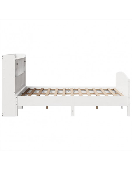 Letto Libreria senza Materasso Bianco 140x190 cm Legno di Pino