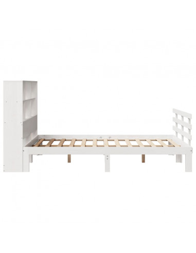 Letto Libreria senza Materasso Bianco 140x190 cm Legno di Pino