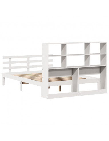 Letto Libreria senza Materasso Bianco 140x190 cm Legno di Pino