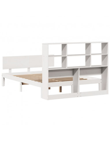 Letto Libreria senza Materasso Bianco 140x190 cm Legno di Pino