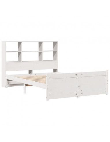 Letto Libreria senza Materasso Bianco 140x190 cm Legno di Pino