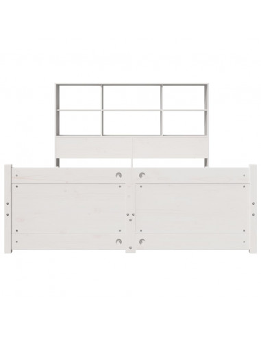 Letto Libreria senza Materasso Bianco 140x190 cm Legno di Pino