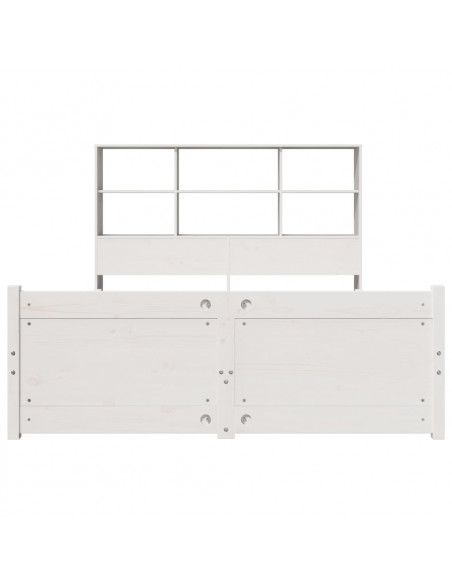 Letto Libreria senza Materasso Bianco 140x190 cm Legno di Pino