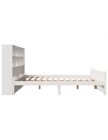 Letto Libreria senza Materasso Bianco 140x190 cm Legno di Pino