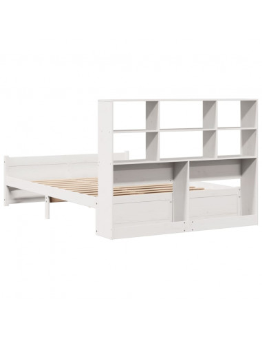Letto Libreria senza Materasso Bianco 140x190 cm Legno di Pino