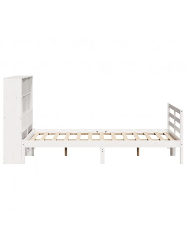 Letto Libreria senza Materasso Bianco 140x190 cm Legno di Pino