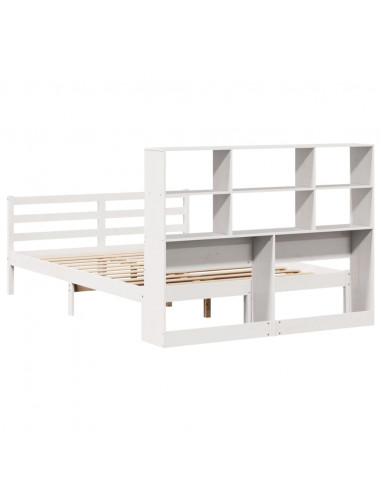 Letto Libreria senza Materasso Bianco 140x190 cm Legno di Pino