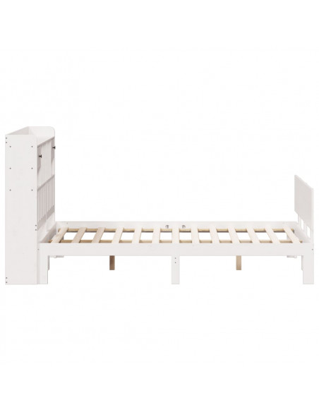 Letto Libreria senza Materasso Bianco 140x190 cm Legno di Pino