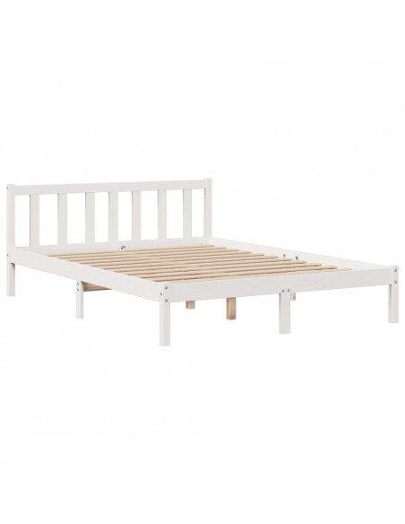 Letto Libreria senza Materasso Bianco 140x190 cm Legno di Pino