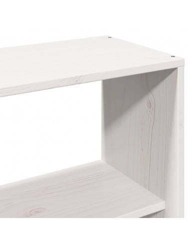 Letto Libreria senza Materasso Bianco 140x190 cm Legno Massello