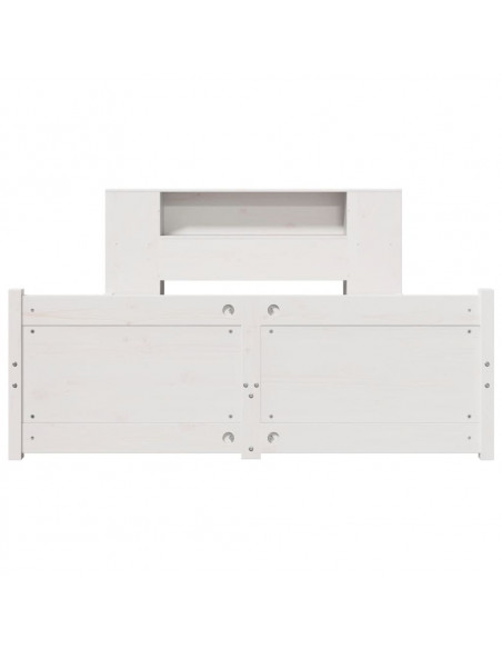 Letto Libreria senza Materasso Bianco 140x200 cm Legno di Pino