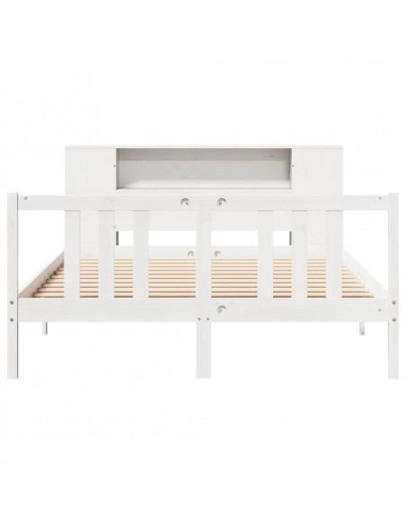 Letto Libreria senza Materasso Bianco 140x200 cm Legno di Pino