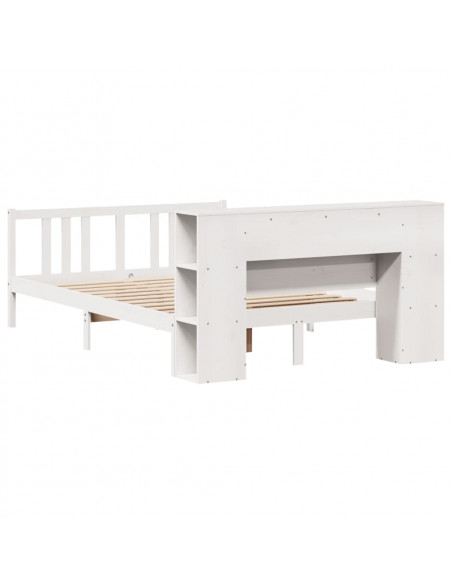 Letto Libreria senza Materasso Bianco 140x200 cm Legno di Pino
