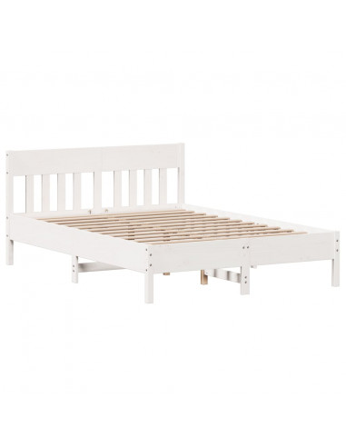 Letto Libreria senza Materasso Bianco 140x200 cm Legno di Pino