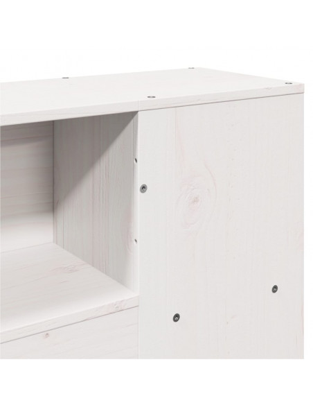 Letto Libreria senza Materasso Bianco 140x200 cm Legno di Pino
