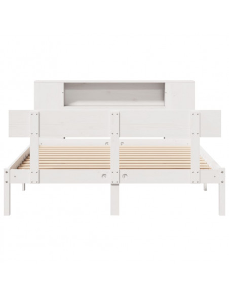 Letto Libreria senza Materasso Bianco 140x200 cm Legno di Pino