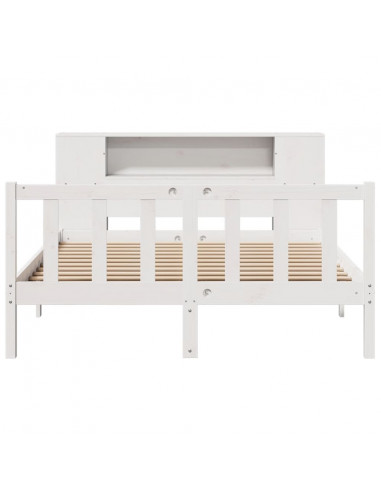 Letto Libreria senza Materasso Bianco 140x200 cm Legno di Pino