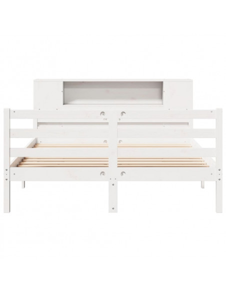 Letto Libreria senza Materasso Bianco 140x200 cm Legno di Pino