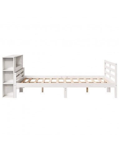 Letto Libreria senza Materasso Bianco 140x200 cm Legno di Pino