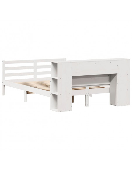 Letto Libreria senza Materasso Bianco 140x200 cm Legno di Pino