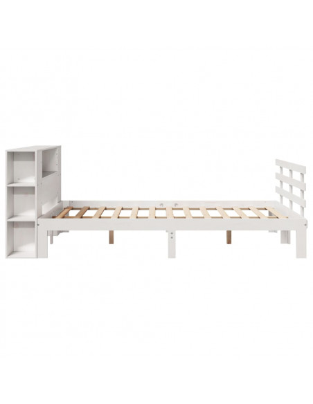 Letto Libreria senza Materasso Bianco 140x200 cm Legno di Pino