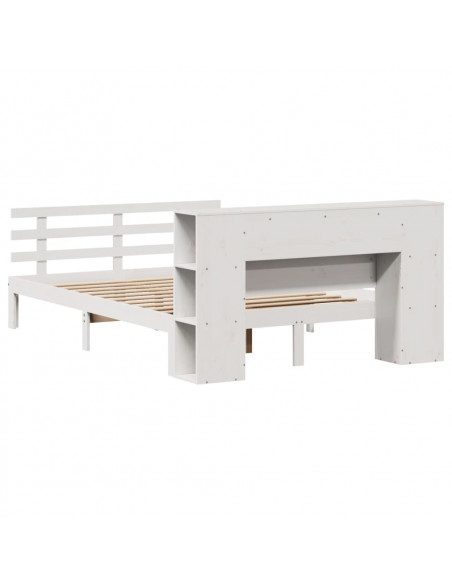 Letto Libreria senza Materasso Bianco 140x200 cm Legno di Pino