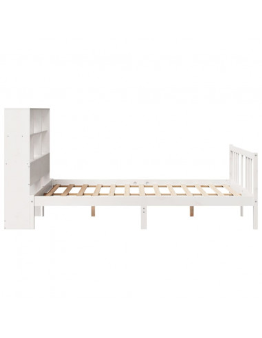 Letto Libreria senza Materasso Bianco 140x200 cm Legno di Pino