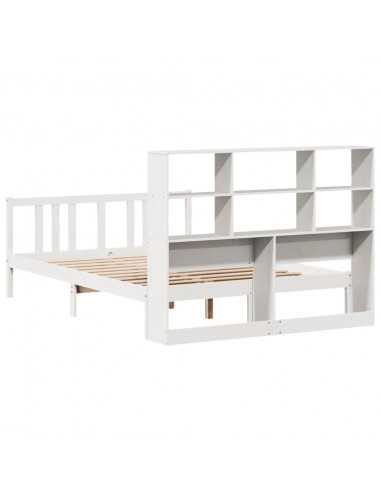 Letto Libreria senza Materasso Bianco 140x200 cm Legno di Pino