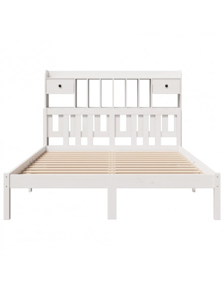 Letto Libreria senza Materasso Bianco 140x200 cm Legno di Pino