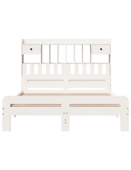 Letto Libreria senza Materasso Bianco 140x200 cm Legno di Pino