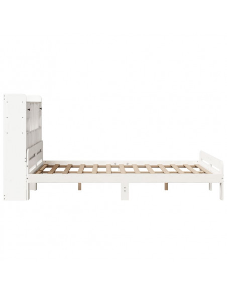 Letto Libreria senza Materasso Bianco 140x200 cm Legno di Pino