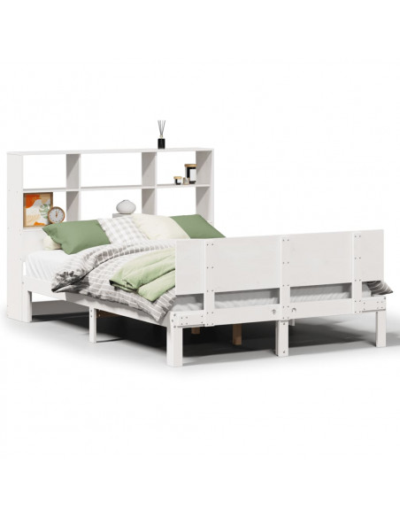 Letto Libreria senza Materasso Bianco 140x200 cm Legno di Pino