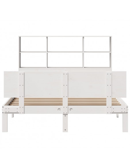 Letto Libreria senza Materasso Bianco 140x200 cm Legno di Pino