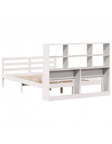 Letto Libreria senza Materasso Bianco 140x200 cm Legno di Pino