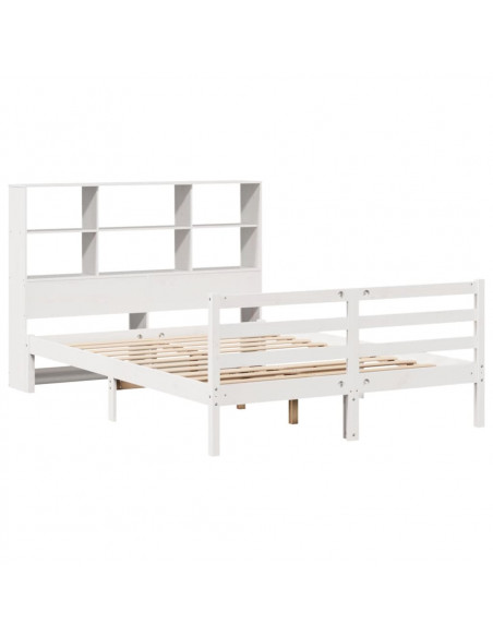 Letto Libreria senza Materasso Bianco 140x200 cm Legno di Pino