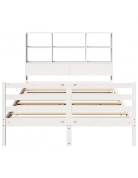 Letto Libreria senza Materasso Bianco 140x200 cm Legno di Pino