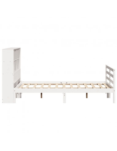 Letto Libreria senza Materasso Bianco 140x200 cm Legno di Pino