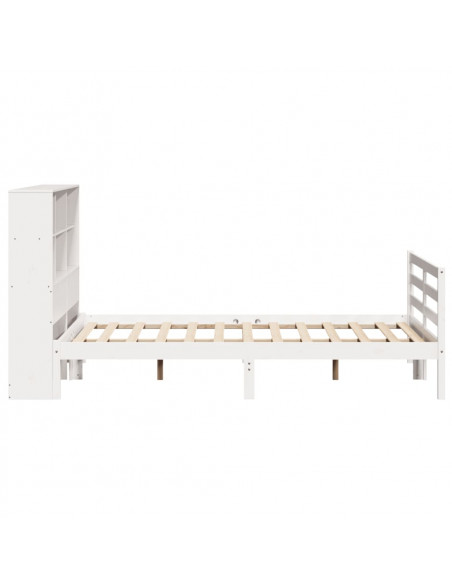 Letto Libreria senza Materasso Bianco 140x200 cm Legno di Pino