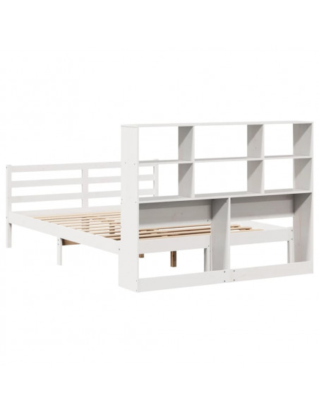 Letto Libreria senza Materasso Bianco 140x200 cm Legno di Pino