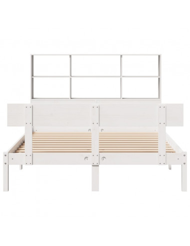 Letto Libreria senza Materasso Bianco 140x200 cm Legno di Pino