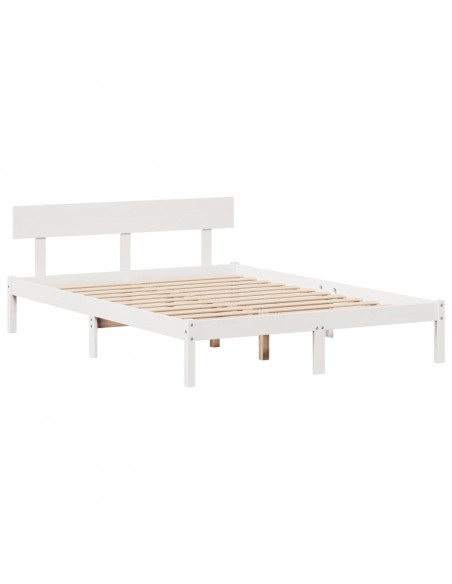 Letto Libreria senza Materasso Bianco 140x200 cm Legno di Pino