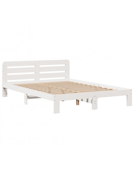 Letto Libreria senza Materasso Bianco 140x200 cm Legno di Pino