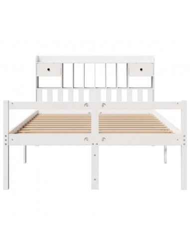 Letto Libreria senza Materasso Bianco 140x200 cm Legno di Pino