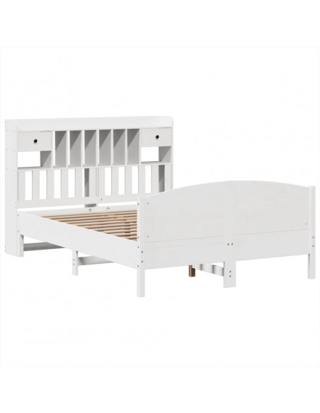 Letto Libreria senza Materasso Bianco 140x200 cm Legno di Pino